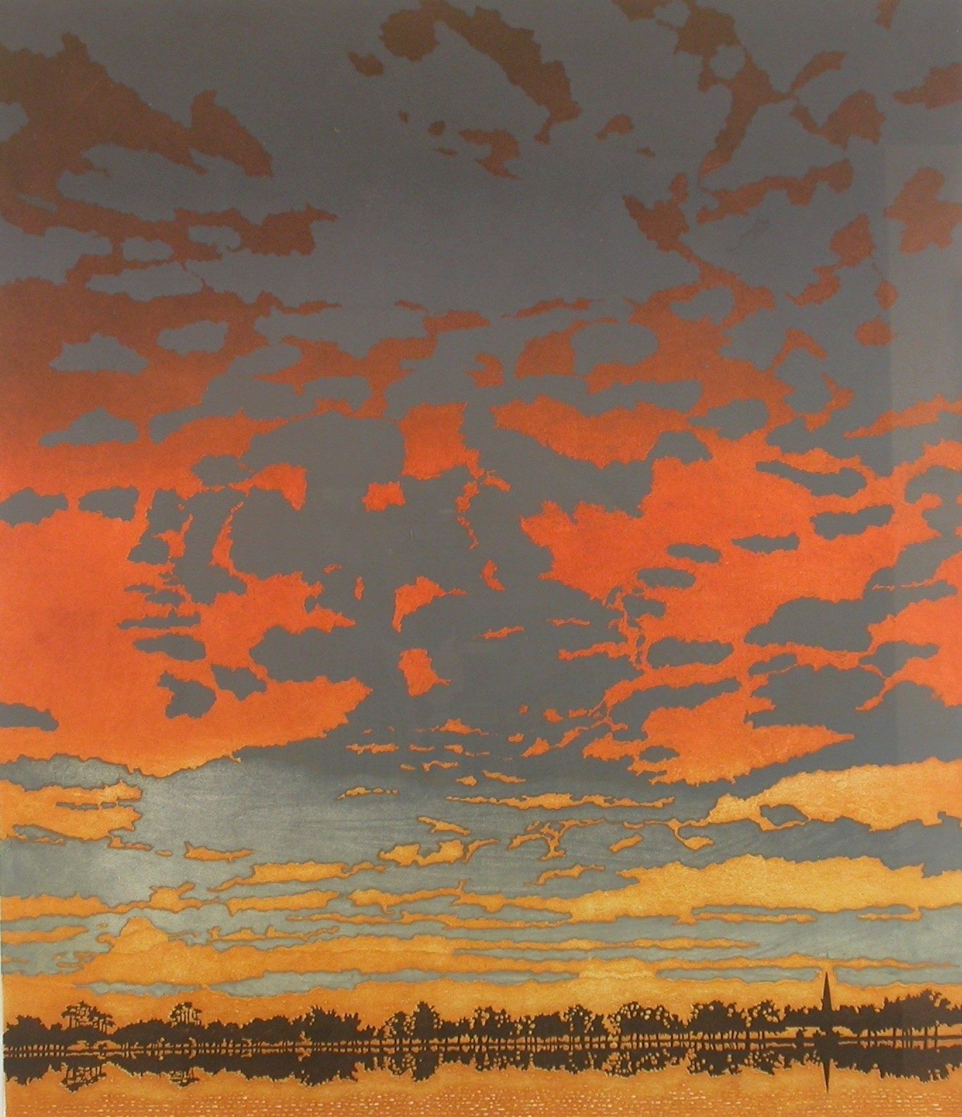 End of Day engraving by Phil Greenwood artist